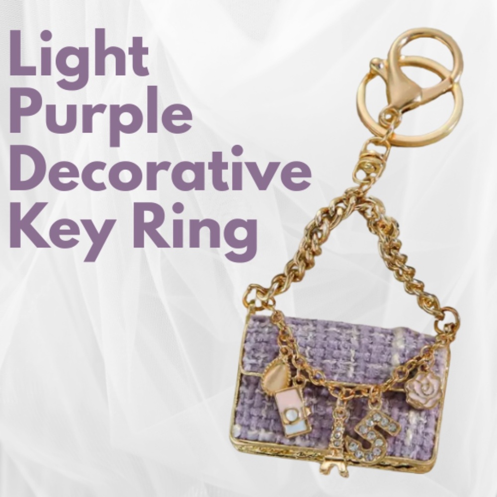 Gold and Purple Charm Keychain - Picture 2 of 4